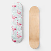 Roze flamingo en palmbladeren - Schattige Skateboard (Voorkant)