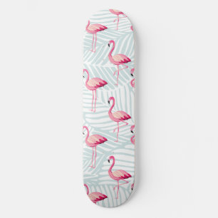 Roze flamingo en palmbladeren - Schattige Skateboard