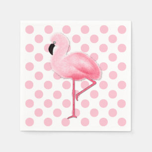 Roze Flamingo en Polka Dot Napkins Servetten