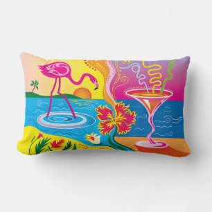 Roze Flamingo en Zomer Cocktail Kussen