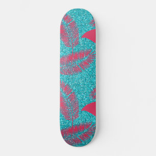Roze Flamingo Exotische Vogelliefhebber Palmblader Skateboard
