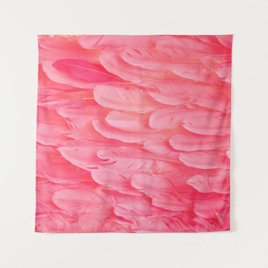 Roze Flamingo Feathersflamingo, veer, roze, textur Wandkleed (Voorkant)