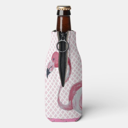 Roze Flamingo Flamingo Trellis Flesjeskoeler (Fles Achterkant)