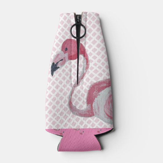 Roze Flamingo Flamingo Trellis Flesjeskoeler (Achterkant)