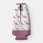 Roze flamingo Flamingos kan koelbloem botsen Flesjeskoeler (Achterkant)