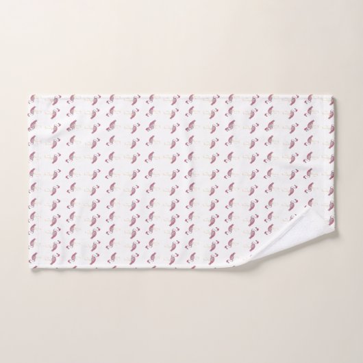 Roze Flamingo Flamingos Stripes Tablecloth Bad Handdoek (Handdoek)