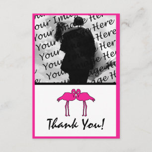 Roze flamingo Flat Foto bedankt kaarten