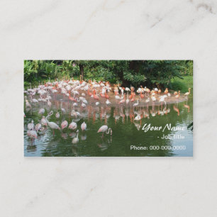 roze flamingo flock visitekaartje