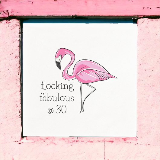 Roze Flamingo Flocking Fabulous op Dertig Servet
