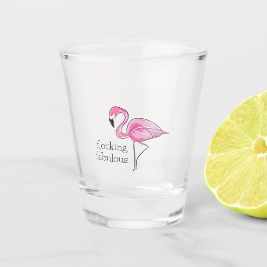 Roze flamingo Flocking Fabulous Shot Glass Glas (Voorkant)
