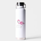Roze Flamingo Flocking Fabulous Waterfles (Achterkant)