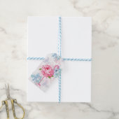 Roze flamingo Floral gepersonaliseerd Cadeaulabel (Met Touw)