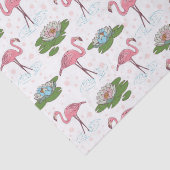 roze flamingo floreel patroon papier (Detail)