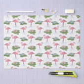 roze flamingo floreel patroon papier (Craft)