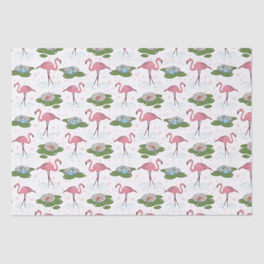 roze flamingo floreel patroon papier (Voorkant)