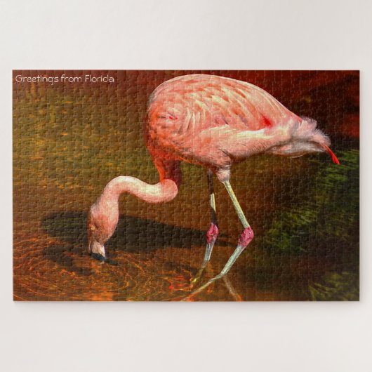 Roze Flamingo Florida. Jigzaag Puzzle Legpuzzel (Horizontaal)