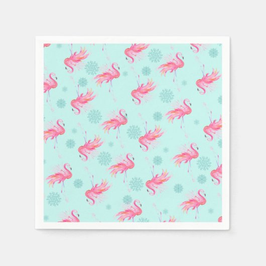 Roze Flamingo Florida Kerstvakantie Servet (Voorkant)