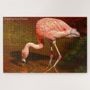 Roze Flamingo Florida. Legpuzzel