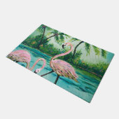 Roze Flamingo Florida Welkom mat (Schuin)