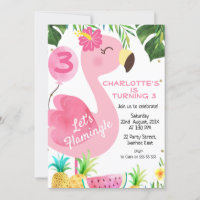Roze Flamingo Foliage Flamingle Birthday
