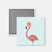 Roze Flamingo Fridge Magnet Magneet (Voorkant / Achterkant)