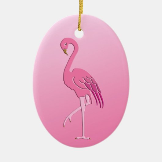  Roze Flamingo Fuchsia en Bleek Roze Keramisch Ornament (Voorkant)