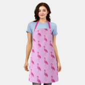 Roze Flamingo Fuchsia en Bleek Roze Schort (Gedragen)