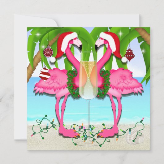 Roze Flamingo Fun Invitation #vakantiz Kaart (Voorkant)