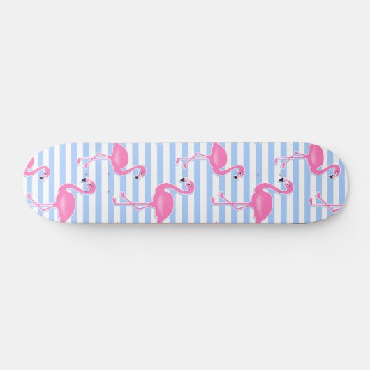 Roze Flamingo Fun Pattern Skateboard (Horizontaal)
