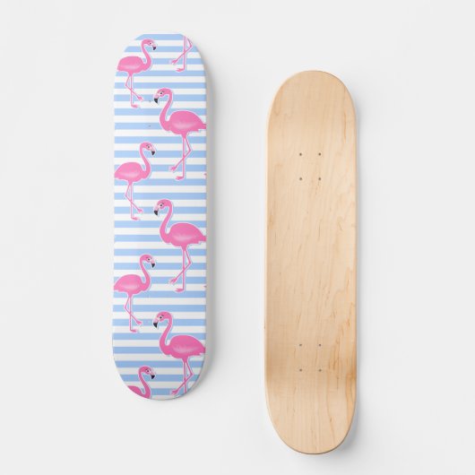 Roze Flamingo Fun Pattern Skateboard (Voorkant)