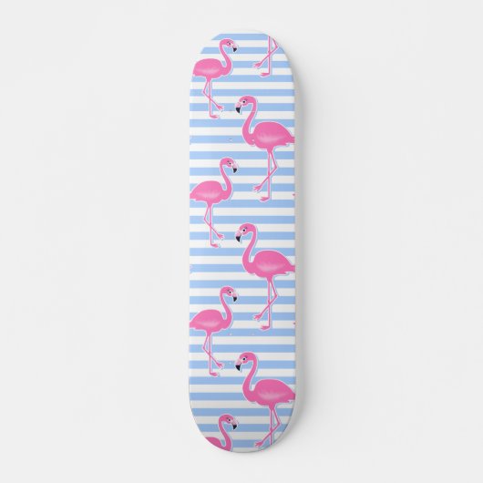 Roze Flamingo Fun Pattern Skateboard (Voorkant)