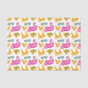 Roze Flamingo Gele Bikin (Ontwerp 81 Roze Reeks) Tissuepapier