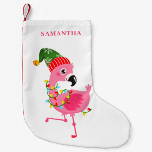 Roze Flamingo Gepersonaliseerd Kleine Kerstsok