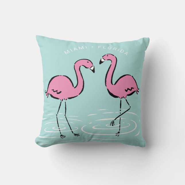 Roze Flamingo Gepersonaliseerd Kussen (Voorkant)