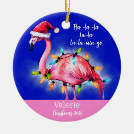 Roze Flamingo gepersonaliseerd Ornament