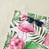 Roze Flamingo Gepersonaliseerd Strandlaken (In situ)