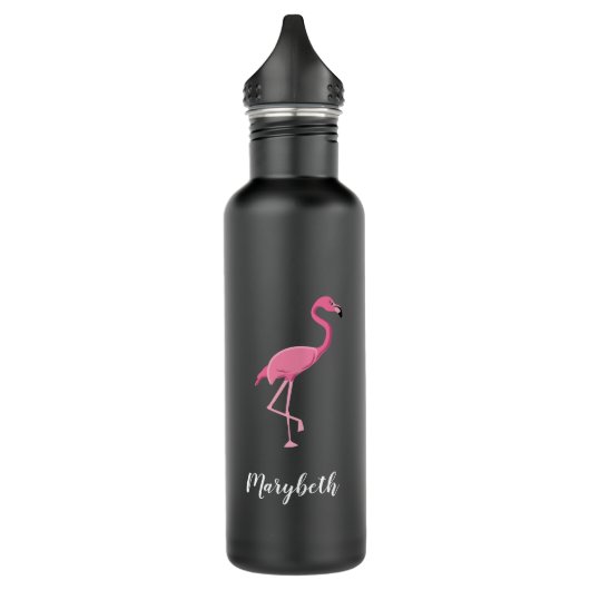 Roze flamingo gepersonaliseerde bruidsmeisjes brui waterfles (Links)