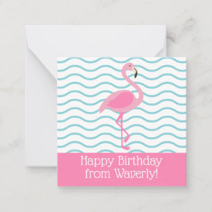 Roze Flamingo Gepersonaliseerde Gift Enclosure Kaa Notitiekaartje