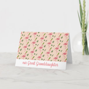 Roze Flamingo Gepersonaliseerde Girly Custom Kaart
