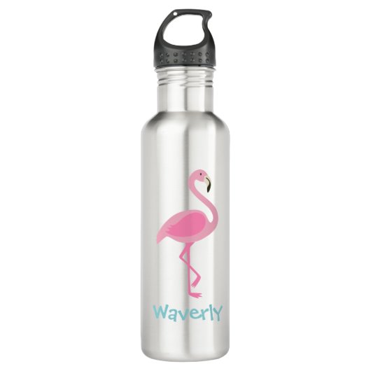 Roze Flamingo Gepersonaliseerde waterflacon Waterfles (Voorkant)