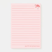  roze flamingo gevoerd gepersonaliseerd post-it® notes (Voorkant)