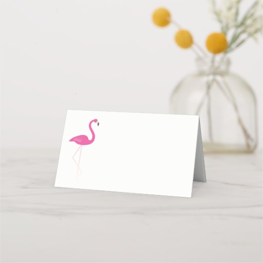 Roze Flamingo Gevouwen Plaats Kaarten (Voorkant)