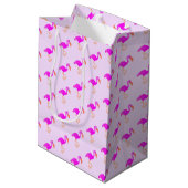 Roze Flamingo Gift Bag Medium Cadeauzakje (Achterkant Gekanteld)