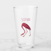  roze flamingo glas (Voorkant)