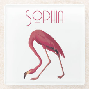 roze flamingo glazen onderzetter
