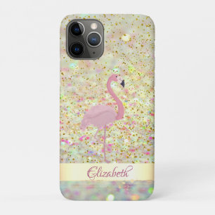 Roze Flamingo Glitter Bokeh Confetti iPhone 11 Pro Hoesje