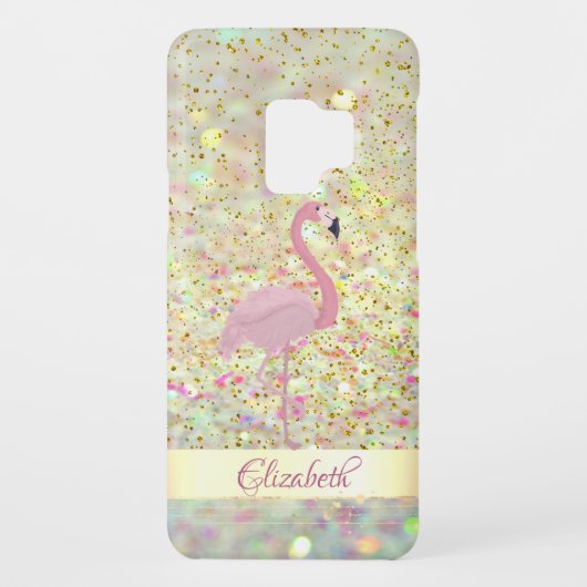 Roze Flamingo Glitter Bokeh Confetti Case-Mate Samsung Galaxy Hoesje (Achterkant)