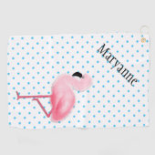 Roze Flamingo Golf Towel Golfhanddoek (Horizontaal)