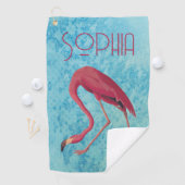 roze flamingo golfhanddoek (Insitu)