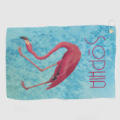 roze flamingo golfhanddoek (Horizontaal)